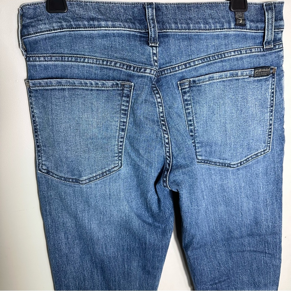 7 For All Mankind Light Blue Slim Straight Jeans - Picture 9 of 13